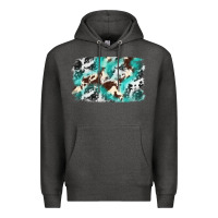 Charcoal Heather Cowhide Background Western Premium Hoodie - texasbilliewilder
