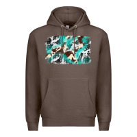 Coffee Cowhide Background Western Premium Hoodie - texasbilliewilder