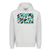 Dove Grey Cowhide Background Western Premium Hoodie - texasbilliewilder