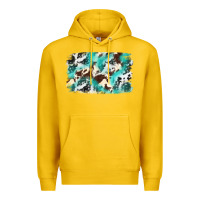 Lemon Cowhide Background Western Premium Hoodie - texasbilliewilder