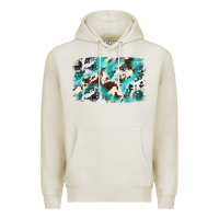 Oatmeal Heather Cowhide Background Western Premium Hoodie - texasbilliewilder