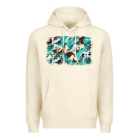 Sandshell Cowhide Background Western Premium Hoodie - texasbilliewilder