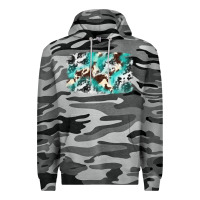 Slate Camo Cowhide Background Western Premium Hoodie - texasbilliewilder
