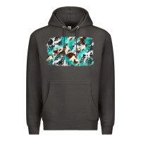 Smoke Cowhide Background Western Premium Hoodie - texasbilliewilder