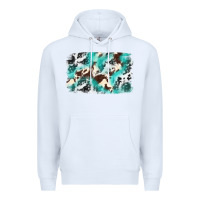 White Cowhide Background Western Premium Hoodie - texasbilliewilder