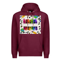 Burgundy Personalized Crayons Premium Hoodie - texasbilliewilder