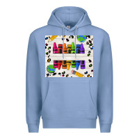 Colony Blue Personalized Crayons Premium Hoodie - texasbilliewilder