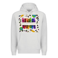 Dove Grey Personalized Crayons Premium Hoodie - texasbilliewilder