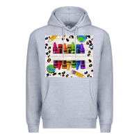 Heather Grey Personalized Crayons Premium Hoodie - texasbilliewilder