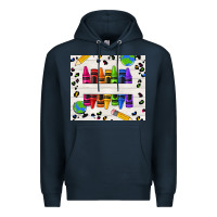 Navy Personalized Crayons Premium Hoodie - texasbilliewilder