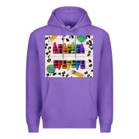 Purple Personalized Crayons Premium Hoodie - texasbilliewilder