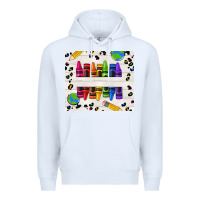 White Personalized Crayons Premium Hoodie - texasbilliewilder