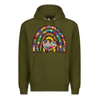 Army Green autism rainbow Premium Hoodie - Zillion Design Studio