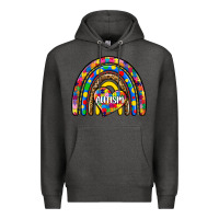 Charcoal Heather autism rainbow Premium Hoodie - Zillion Design Studio