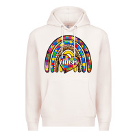 Pale Pink autism rainbow Premium Hoodie - Zillion Design Studio
