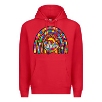 Red autism rainbow Premium Hoodie - Zillion Design Studio