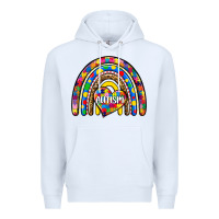 White autism rainbow Premium Hoodie - Zillion Design Studio