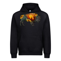 Black sunflower bison Urban Hoodie - RanaPortraitStore