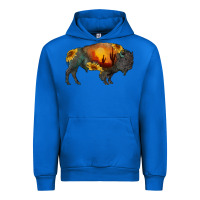 Cobalt sunflower bison Urban Hoodie - RanaPortraitStore