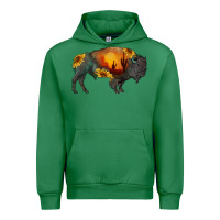 Emerald sunflower bison Urban Hoodie - RanaPortraitStore