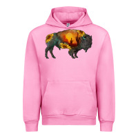 Fuchsia Pink sunflower bison Urban Hoodie - RanaPortraitStore