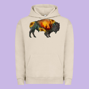 Sunflower Bison Urban Hoodie Designed By Ranaportraitstore