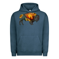 Pigment Midnight Navy sunflower bison Urban Hoodie - RanaPortraitStore