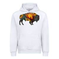 White sunflower bison Urban Hoodie - RanaPortraitStore