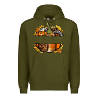 Army Green Personalized Fall Pumpkin Premium Hoodie - texasbilliewilder