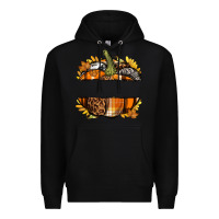 Black Personalized Fall Pumpkin Premium Hoodie - texasbilliewilder
