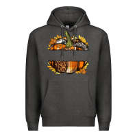 Charcoal Heather Personalized Fall Pumpkin Premium Hoodie - texasbilliewilder