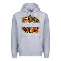 Heather Grey Personalized Fall Pumpkin Premium Hoodie - texasbilliewilder