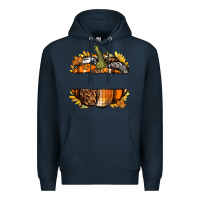 Navy Personalized Fall Pumpkin Premium Hoodie - texasbilliewilder