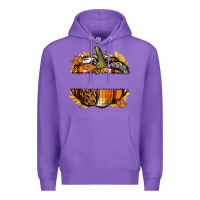 Purple Personalized Fall Pumpkin Premium Hoodie - texasbilliewilder