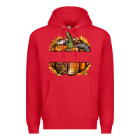 Red Personalized Fall Pumpkin Premium Hoodie - texasbilliewilder