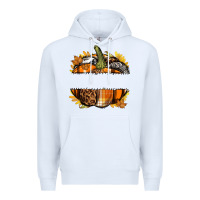 White Personalized Fall Pumpkin Premium Hoodie - texasbilliewilder