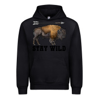 Black stay wild bison Urban Hoodie - RanaPortraitStore