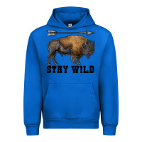Cobalt stay wild bison Urban Hoodie - RanaPortraitStore