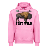 Fuchsia Pink stay wild bison Urban Hoodie - RanaPortraitStore