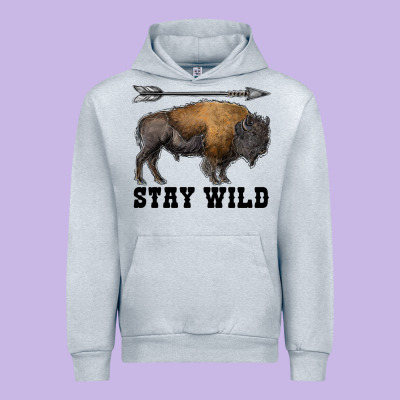 Stay Wild Bison Urban Hoodie Designed By Ranaportraitstore