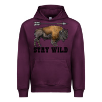 Mauve Wine stay wild bison Urban Hoodie - RanaPortraitStore