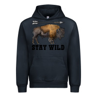Navy stay wild bison Urban Hoodie - RanaPortraitStore