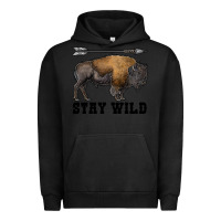 Pigment Black stay wild bison Urban Hoodie - RanaPortraitStore