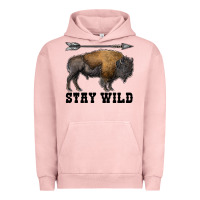 Pigment Salmon stay wild bison Urban Hoodie - RanaPortraitStore