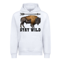 White stay wild bison Urban Hoodie - RanaPortraitStore
