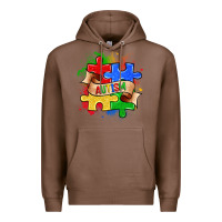 Chestnut autism puzzle pieces Premium Hoodie - Zillion Design Studio