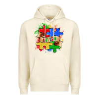 Sandshell autism puzzle pieces Premium Hoodie - Zillion Design Studio