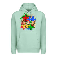 Seafoam autism puzzle pieces Premium Hoodie - Zillion Design Studio