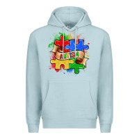 Blue Mist autism puzzle pieces Premium Hoodie - Zillion Design Studio