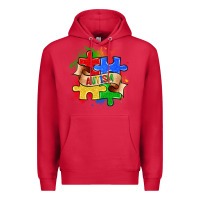 Cardinal autism puzzle pieces Premium Hoodie - Zillion Design Studio